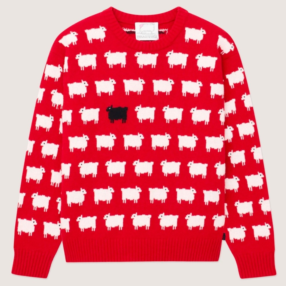 Rowing Blazers “Princess Di” black sheep sweater